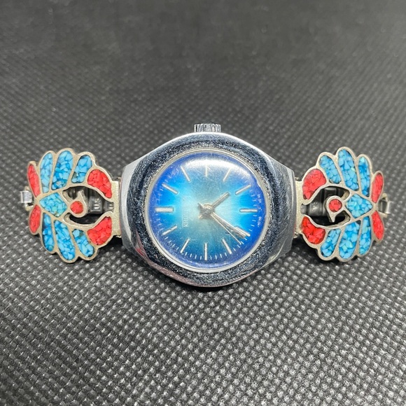Ladies Navajo themed Watch Band with Eagle accents - Picture 2 of 8